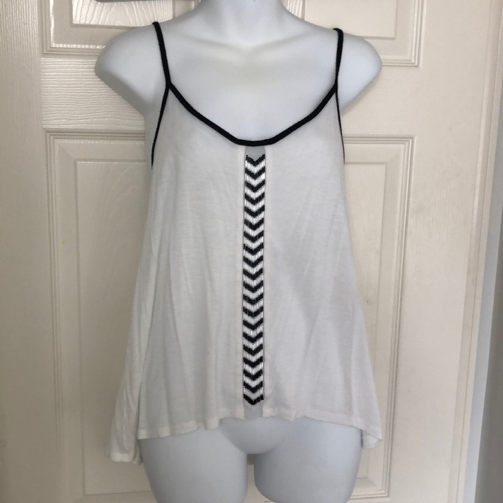 Cotton tank with beaded detailing
